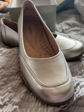 Array Women's Metallic Silver Slip-On Loafers